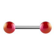 Barbell argent avec deux boules revêtues de...