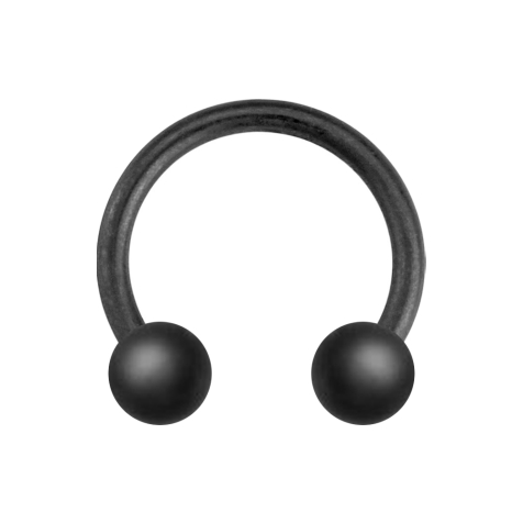 Circular Barbell schwarz matt mit zwei Kugeln